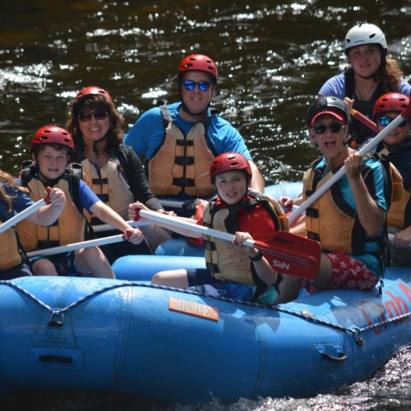 Family of 7 on a river raft