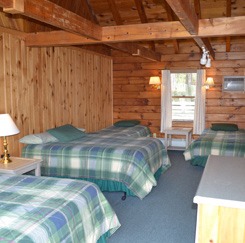 Bear's Den interior showing multiple beds
