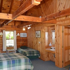 Bear's Den interior showing natural wood
