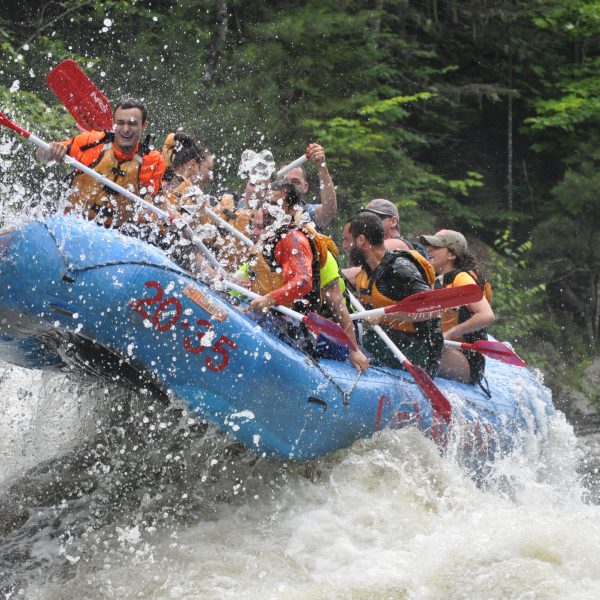 Group of rafters faces high water on Dead River.